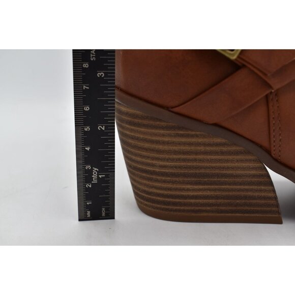 Korks by Kork Ease Womens Size 8.5 Heidi Block Heel Tan PU Zip Booties Boots - Picture 9 of 10